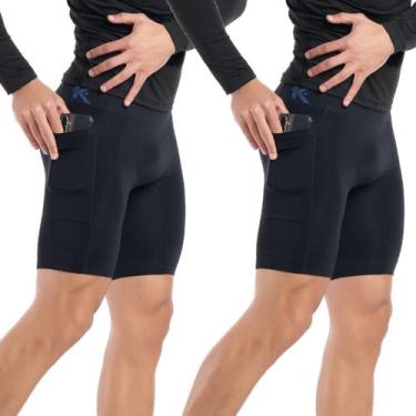 Imagem de Kit 2 Bermudas térmica com bolso sem costura anti assadura corrida aca