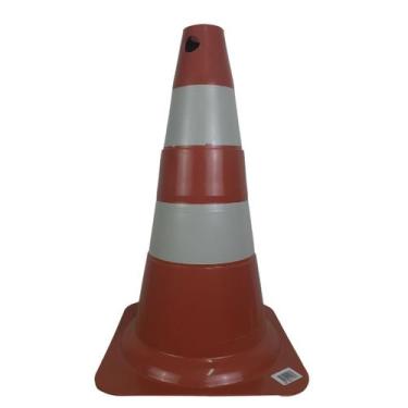 Imagem de Cone de Sinalização Transito Laranja/Branco PLT 50cm 1 Fit
