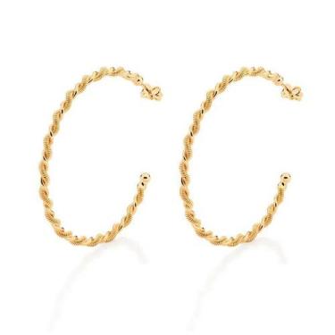 Imagem de Brincos banhado ouro 3x 24k 18k e 22k femininos meia argola grandes ro