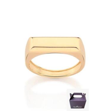 Imagem de Anel Retangular Masculino Moderno 513473 Rommanel, Dourado, 16
