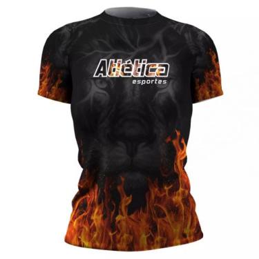Imagem de Rash Guard Fire Feminina MC Atlética Esportes, Preto, P