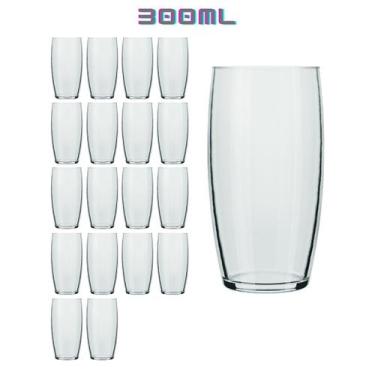 Imagem de Kit 18 Copos 300ml Vidro Oca Água Nadir Transparente Suco - Cristar