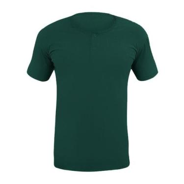 Imagem de Camiseta Henley Masculina Camisa Algodão Premium Gola Portuguesa Padre