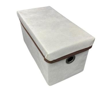 Imagem de Caixa organizadora de Tecido OrganiBox   c/ Ilhós e Tampa de 14x14x28c