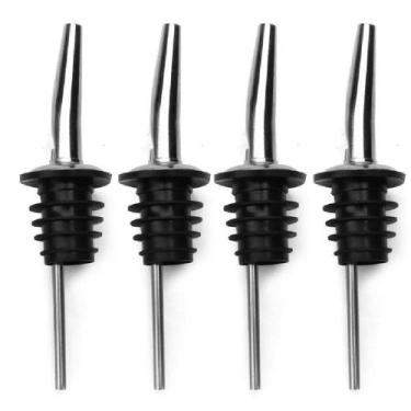 Imagem de Kit 4 Bico Dosador em Inox p/ Garrafa Azeite Vinagre Vinho - Ami