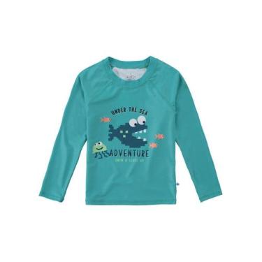 Imagem de Blusa com Proteção UV Infantil Masculino Verão Verde Adventure - Malwe