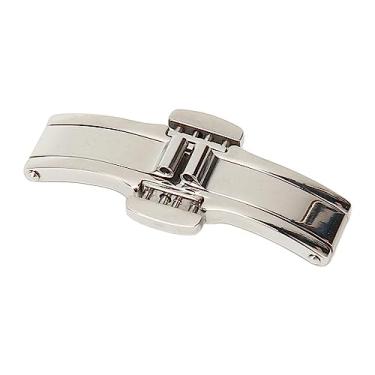 Imagem de Bloqueio de Relógio Embutido, Decoração Brilhante, Botão Duplo de Aço Inoxidável para Pulseira de Relógio para Troca de Relógios (4,5 * 19)