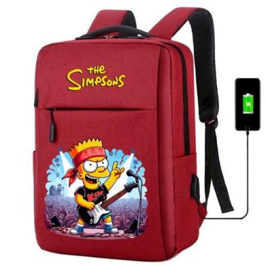 Imagem de Mochila USB Escolar Estampa Infantil Simpsons Notebooks, Trabalho Esco