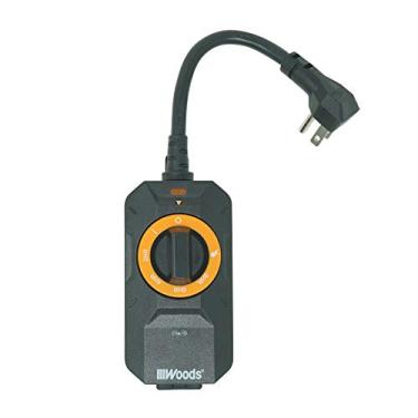 Imagem de Woods Temporizador de iluminação externo 50121WD ao anoitecer ao amanhecer, 1 tomada aterrada