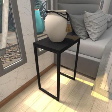 Imagem de Mesa de cabeceira industrial preta mdf canto quarto mesas de cabeceira