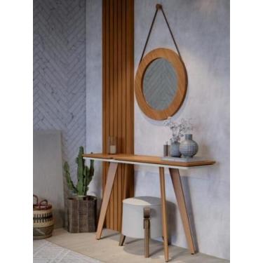 Imagem de Aparador Ibiza Com Espelho e Painel Decorativo Ripado Tebarrot Móveis 