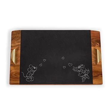 Imagem de PICNIC TIME Bandeja de servir ardósia da Disney Covina, conjunto de tabuleiro de charcutaria, 43 x 28 x 0,75 cm, madeira de acácia - Mickey e Minnie Mouse