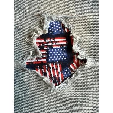 Imagem de Adesivos de tecido patriótico americano Peek-A-Boo Iron On da HoleyPatches em vários estilos/tamanhos | Feito à mão nos EUA