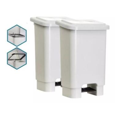Imagem de 2 Lixeiras Com Pedal Modelo Marfinite 25 Litros - OnixLimp