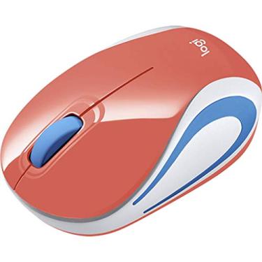 Imagem de Mini Mouse sem fio Logitech M187 com Design Ambidestro, Conexão USB e Pilha Inclusa - Coral