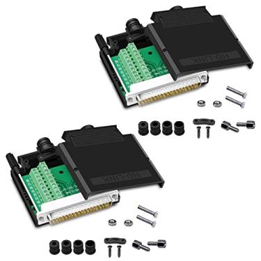 Imagem de ANMBEST 2 peças mais finas DB37 sem solda RS232 D-SUB Serial para terminal de porta de 37 pinos macho adaptador placa breakout com caixa parafusos longos tubo de cauda