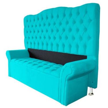 Imagem de Jogo Recamier Baú + Cabeceira Agnes Para Cama Box Casal Queen 158 Cm -