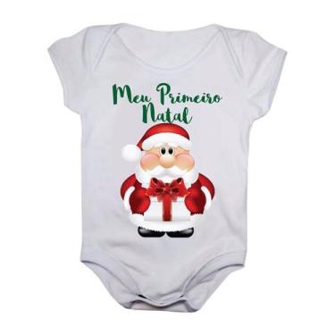 Imagem de Body de bebê manga curta meu primeiro natal papai noel - Calupa, 0-3M