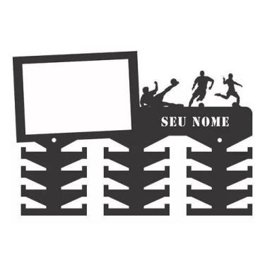 Imagem de Porta Medalhas Personalizado Futebol Com Foto 24 Ganchos - Loja Dinka
