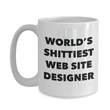 Imagem de Caneca de café de designer de site da Web Site – Designer de site mais merdoso do mundo – Presentes de designer de sites – Ideia divertida de presente de aniversário