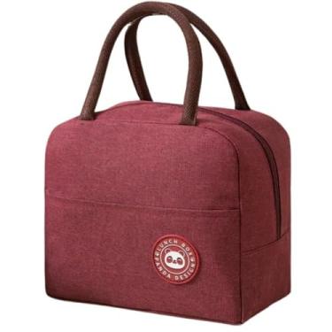 Imagem de Bolsa Térmica Anti Vazamento Unissex - Ideal para Lancheira, Marmita, Academia, Trilhas, Piqueniques, Acampamentos, Caminhadas e Praia. (VINHO)