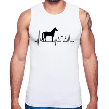 Imagem de Regata Cavalo Batimentos Cardíacos - Foca na Moda, Branco, G