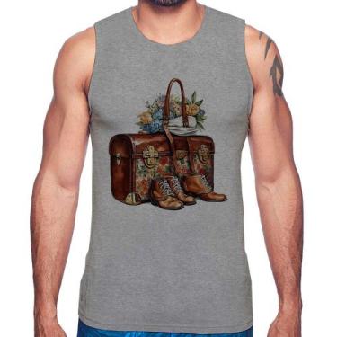 Imagem de Regata Mala e Botas Retrô Flores - Foca na Moda, Cinza, G