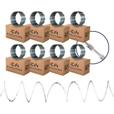 Imagem de Cerca Concertina De Arame Para Muro Galvanizada 30cm 80 Metros - Evolu