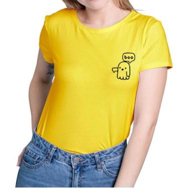 Imagem de Camiseta Feminina Baby Look Fantasma Mini Boo Halloween Dia Das Bruxas