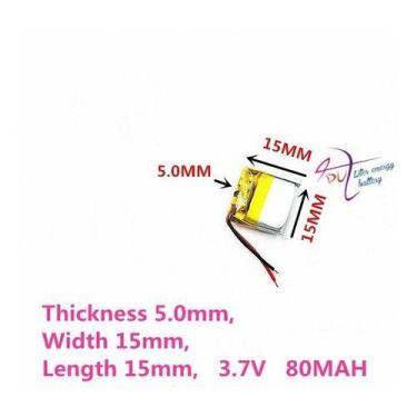 Imagem de Bateria 3,7v 80mah  Fone Ouvido 5mm X 15mm X 15mm - KMIG