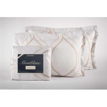 Imagem de Kit Colcha Montblanc Orvalho 03 Creme Cotton Casal Queen - Tapete Magi