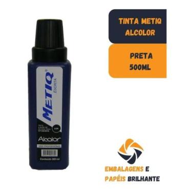 Imagem de Tinta P/ Cartaz Da Metiq Alcolor 500ml  Preto