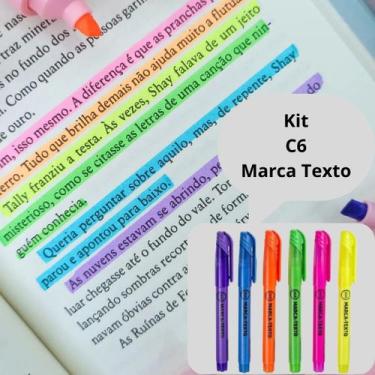 Imagem de Kit Marca Texto Fluorescente com 6 unidades - leonora
