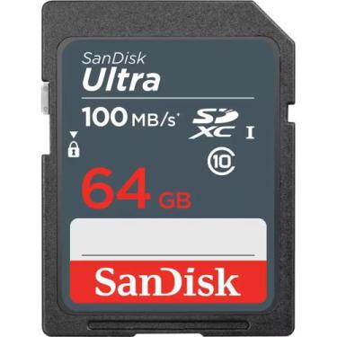 Imagem de Cartão de Memória SD Sandisk Ultra 100 MB/s C10 64 GB (SDSDUNR-064G-GN