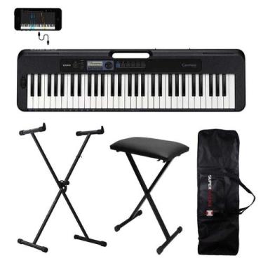 Imagem de Teclado Musical CASIOTONE CT-S300 Preto APP Chordana Play + Capa + Sup