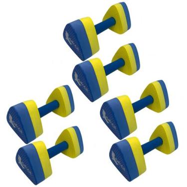 Imagem de Kit 3 Pares Halteres Hidroginástica EVA DF1091 P 1 à 2kg Azul Dafoca S