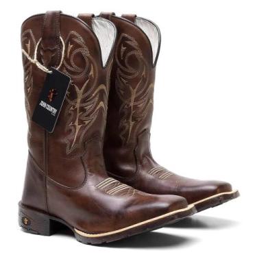 Imagem de Bota Texana Masculina Delegado em Couro Ref. Couro-Del-M - John Countr