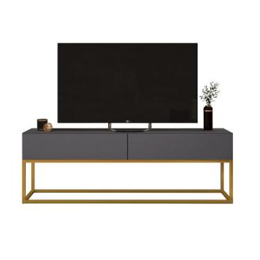 Imagem de Rack Para Sala de Estar Eros 1,40m Com Puxadores Modernos em Cava Pés 