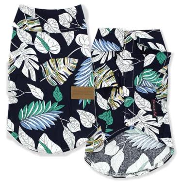 Imagem de Camisa Parisian Pet Dog Acampamento Folhas de Palmeiras Roupas de Verão Roupa para Meninos / Meninas, Cães e Gatos, M