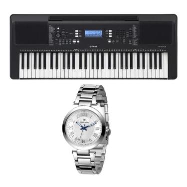 Imagem de Kit Teclado Yamaha Arranjador PSR E373 e Relógio Dk11214-6