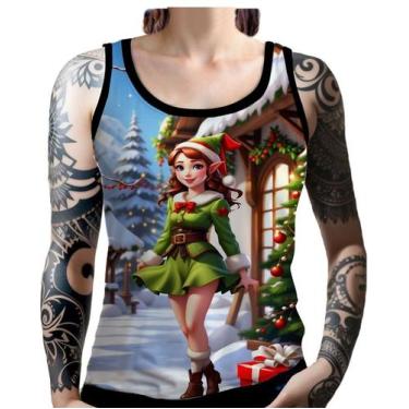 Imagem de Regata Camiseta Tshirt Natal Festas Elfa Duende Neve HD 2 - Enjoy Shop