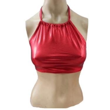 Imagem de Cropped Carnaval Frente Única Metálico Adulto - Jade Fashion, Prata