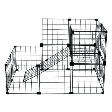 Imagem de Cercado Aramado Porquinho da Índia 2 Andares 60x90x60cm Preto - IGUANN