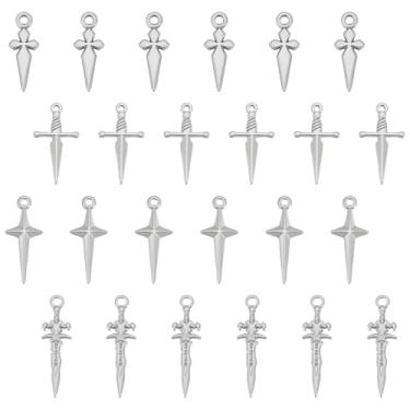 Imagem de UNICRAFTALE Amuleto de espada de 4 estilos, pingentes de aço inoxidável 304, pingentes de adaga Katana, pingentes stiletto, pingentes, punk, marcadores de livro, espadas antigas para colar, pulseira,