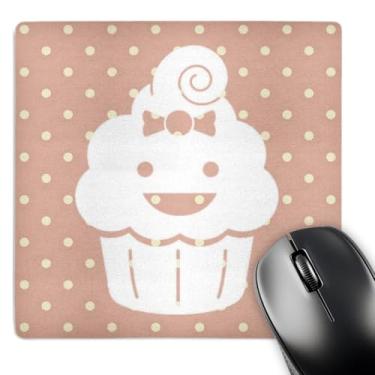 Imagem de 3dRose LLC 20 x 20 x 0,63 cm Happy Cupcake com bolinhas, bonito e adorável, mouse pad Kawaii (mp_57245_1)