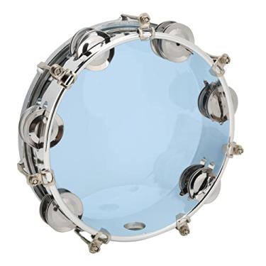 Imagem de Pandeiros para Adultos, Pandeiro de Sino de Tambor Portátil de 8 Polegadas, Jingles de Metal, Instrumentos Musicais de Percussão de Fileira Dupla, Pandeiro Manual para Igreja,