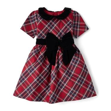 Imagem de Gymboree Vestidos femininos de tamanho único e manga curta para ocasiões especiais, Xadrez salsa, 7