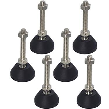 Imagem de Wolfride 6 peças de pés niveladores ajustáveis para móveis M8 Pé de nivelamento de borracha M8 Pé roscado para móveis