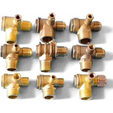 Imagem de 1 unidade de válvula de verificação de 3 portas de latão interno/válvula de retorno de rosca macho/ferramenta de conector de válvula de verificação para válvula solenóide de compressor de ar