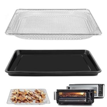Imagem de GCQ Panela de substituição para fritadeira a ar digital Ninja Foodi SP101 SP100 SP1001C SP201 forno de bancada de fritadeira a ar digital, 33 x 33 cm, placa de grelha para fritadeira, acessórios de